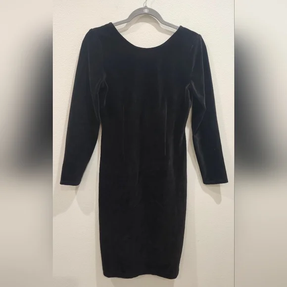 J CREW ITALIAN BLACK VELVET HATHAWAY DRESS MARIO BELLUCCI SZ 6 SCOOPBACK SHEATH - Picture 3 of 6